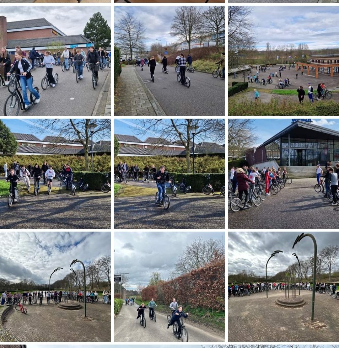 JUBILEUMDAG • De onderbouwers maakten een stevige tocht door de omgeving - op de step!