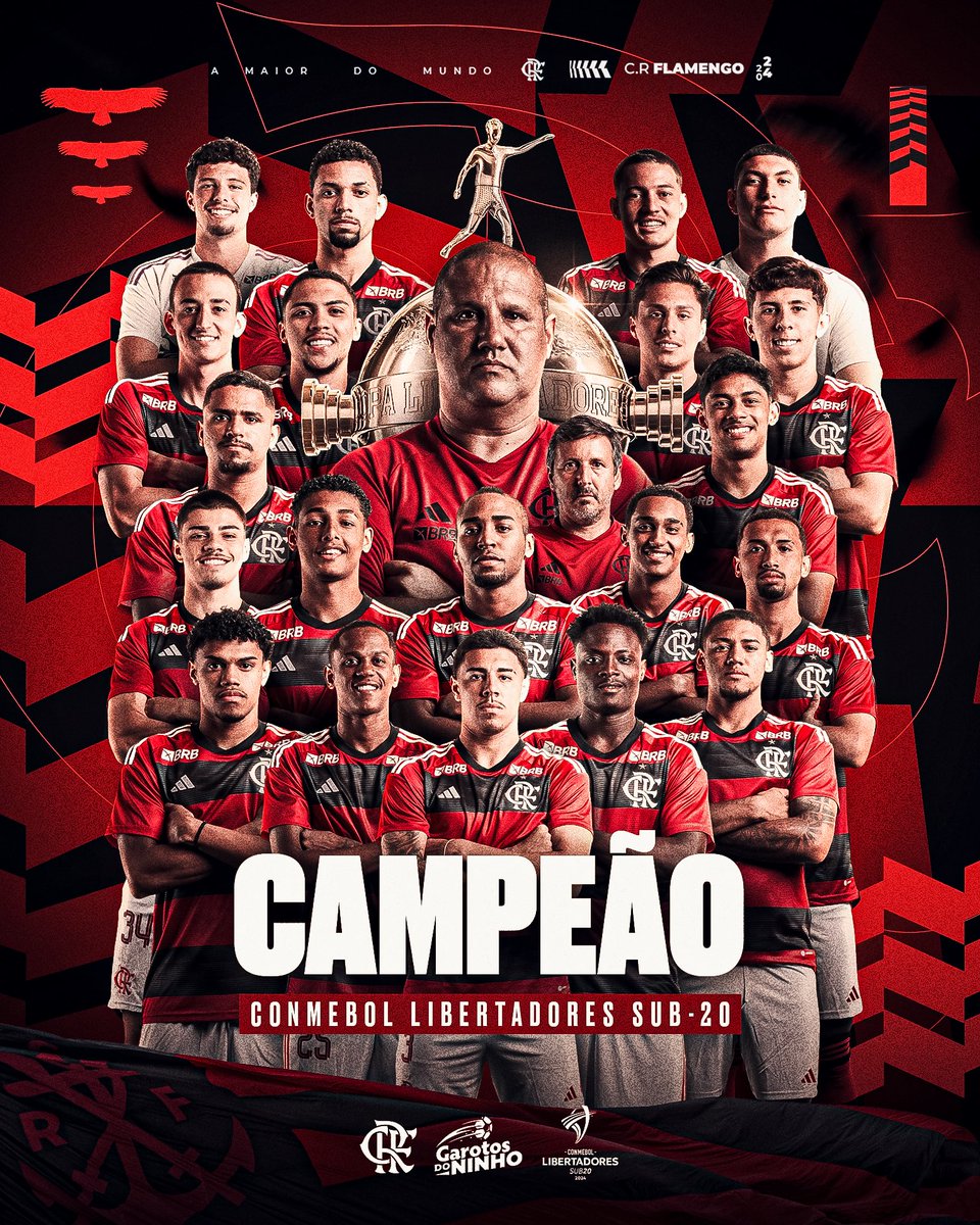 CLUBE DE REGATAS DO FLAMENGO! É CAMPEÃOOOOOOOOOOOOOOOOOOOOOOOOOOOOOOOOOOOOOOOO da @LibertadoresU20! 🏆❤️🖤 #GarotosDoNinho #VamosFlamengo