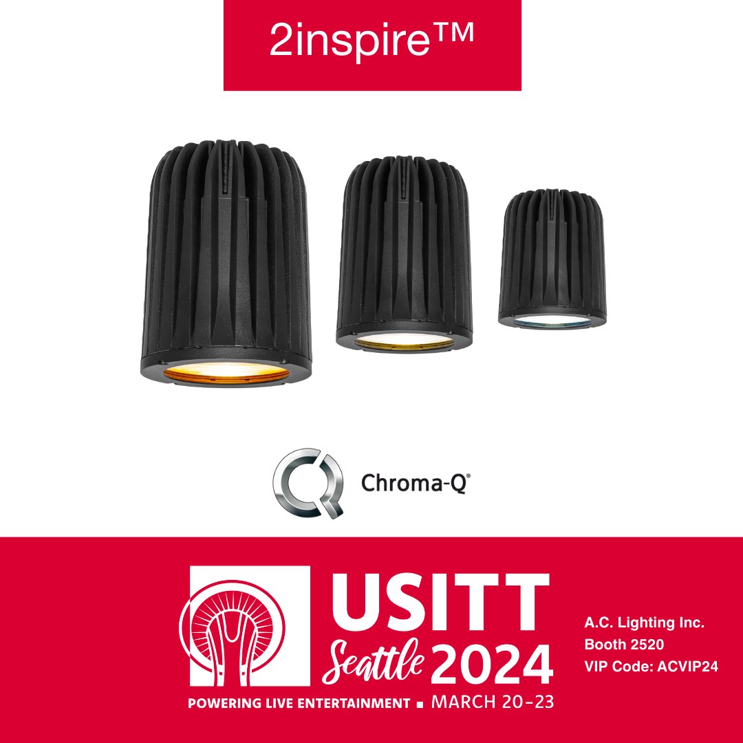 <a href="/chromaqlighting/">Chroma-Q</a> 2inspire PoE delivers truly flexible lighting into any space, quickly and efficiently. A compact, silent, bright fixture in 3 sizes, delivering studio-grade tuneable white light and pure theatrical quality colours. 

See it at <a href="/usitt/">USITT</a> in <a href="/ACLighting_Inc/">AC Americas</a> booth 2520