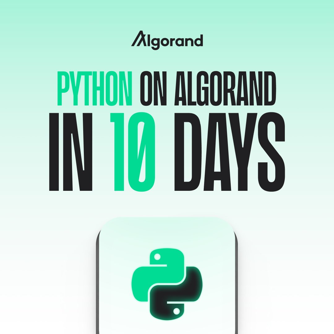 algodevs's tweet image. What&apos;s 10/10? 🪧

🐍 Python on Algorand 🐍

Coming in 10 days! #PythonOnAlgo