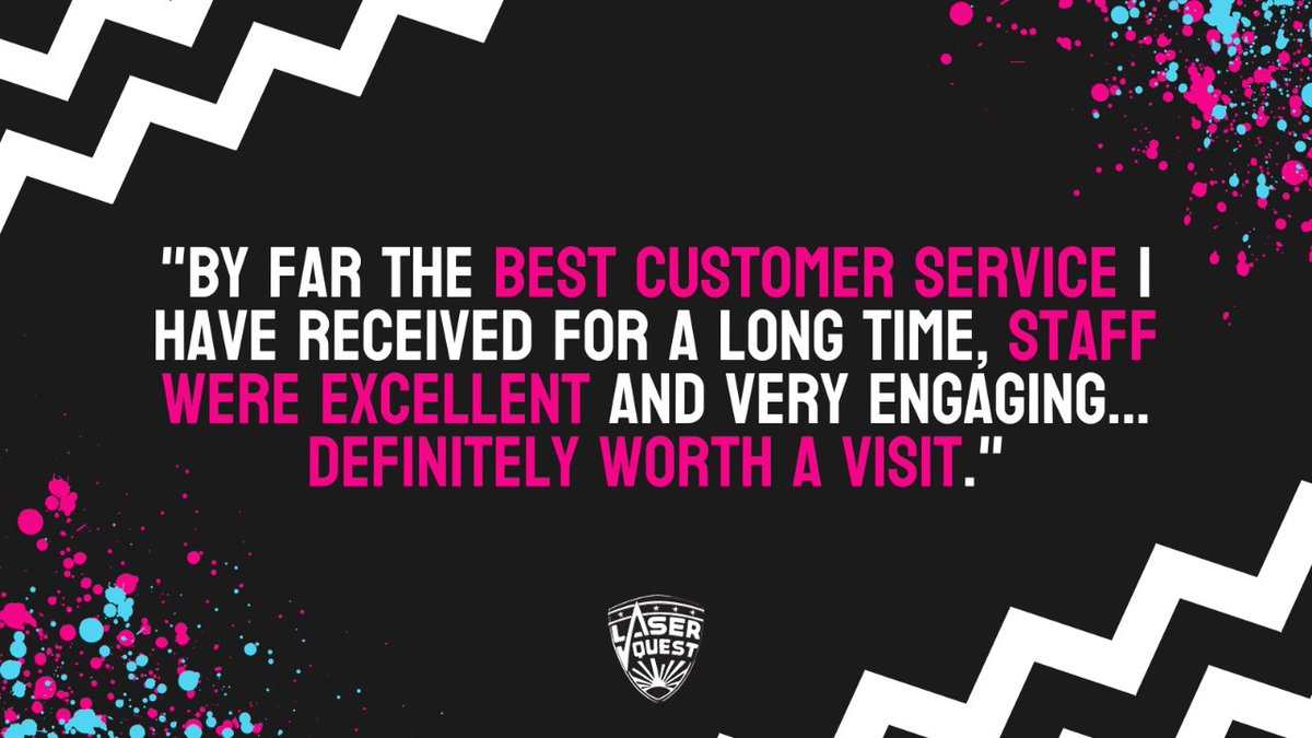 "By far the best customer service I have received for a long time, staff were excellent and very engaging... definitely worth a visit." #laserquestkingston