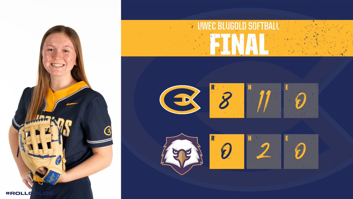 Who needs seven innings!? 💪
Laya Hallquist sends the game winning run to home with an RBI single and a <a href="/UWECSoftball/">Blugold Softball</a> victory! #RollGolds