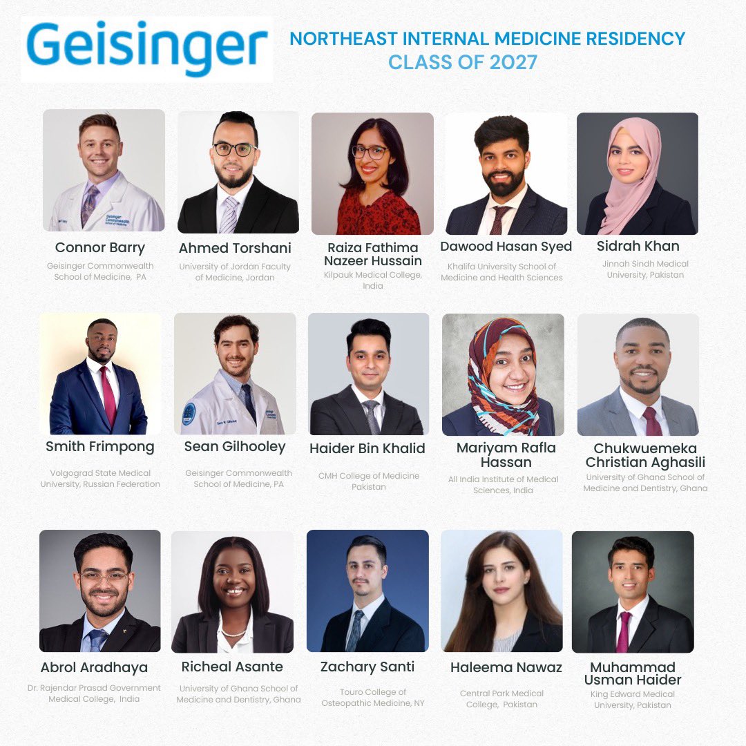 Congratulations to our class of 2027, excited to welcome you all to the Geisinger Family! #geisingergme #MATCH2024 #gme @GeisingerHealth