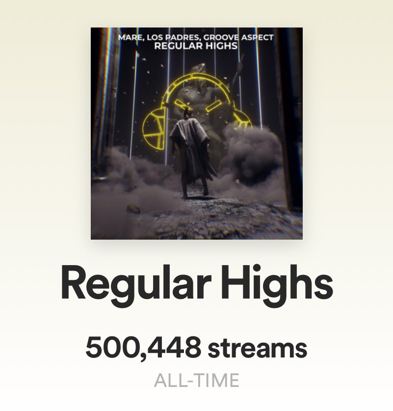 lospadresmusica's tweet photo. 500k streams on our latest single “Regular Highs” w @maremusics @Grooveaspect !!!!!!!)🥵🤯

@Bounceandbass https://t.co/ShhLVQIOHt
