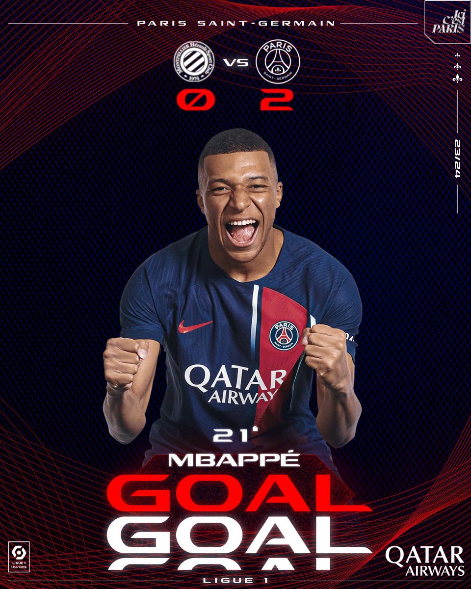 PSG_inside's tweet photo. ⏱️ 21' - @KMbappe pour le break ! ⚽️🔝

Quelle contre attaque de nos Parisiens 😱⚡️

#MHSCPSG 0️⃣-2️⃣ | #Ligue1 https://t.co/tvkQPhLOjW