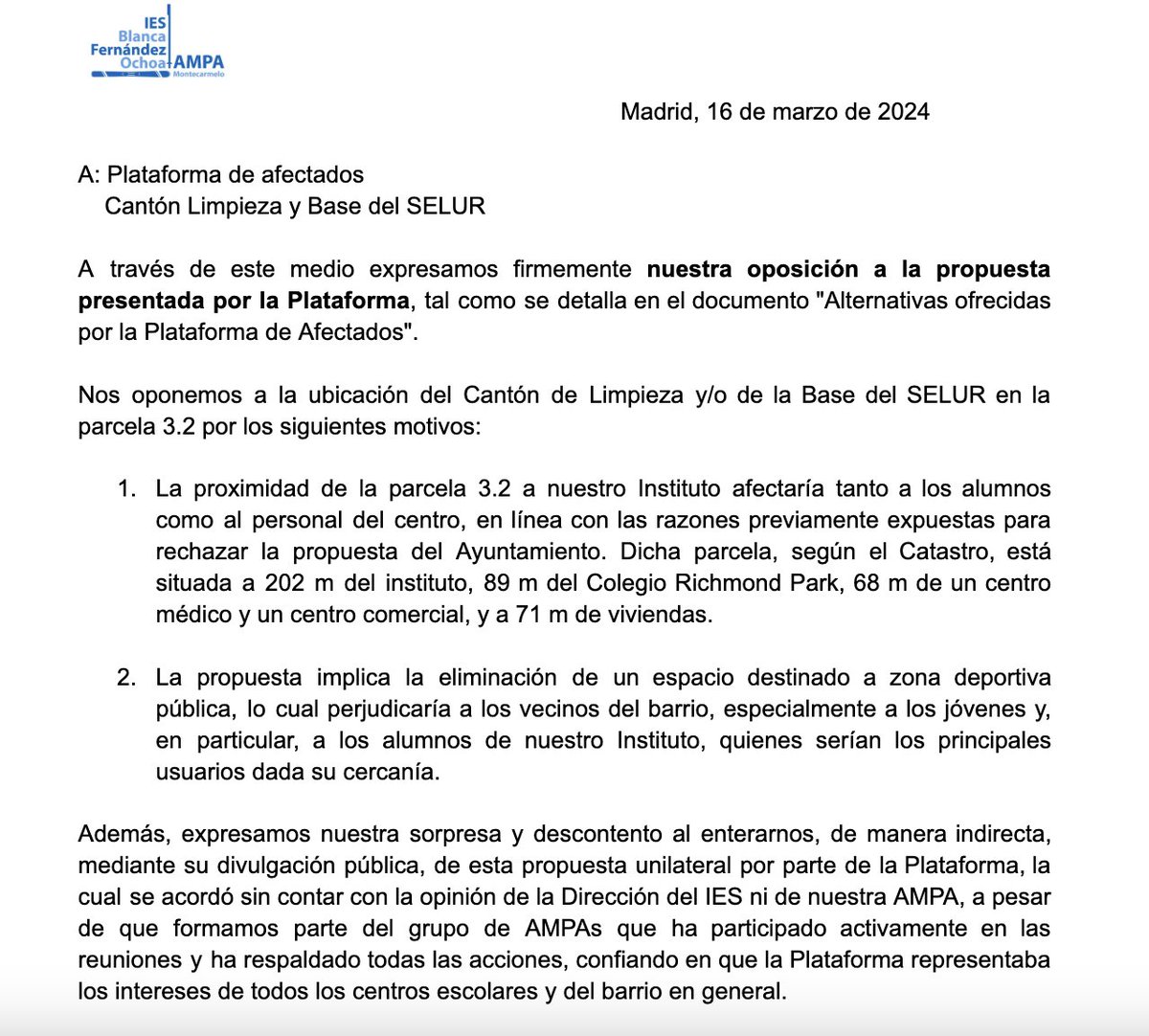 AMPA IES Blanca Fernández Ochoa tweet media