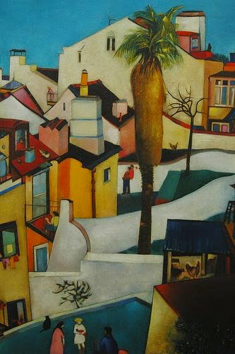 FloydFilipe's tweet photo. Nikias Skapinakis (Portuguese, 1931-2020)
Quintais de Lisboa (1956) https://t.co/rYe4vY2ZsS