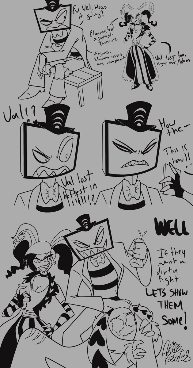 AkireRosales's tweet photo. As promised! A short comic for Vox victory!!

Never mess with the Vees.

#HazbinHotel #Vox #Vees https://t.co/xx2VgBFtkD