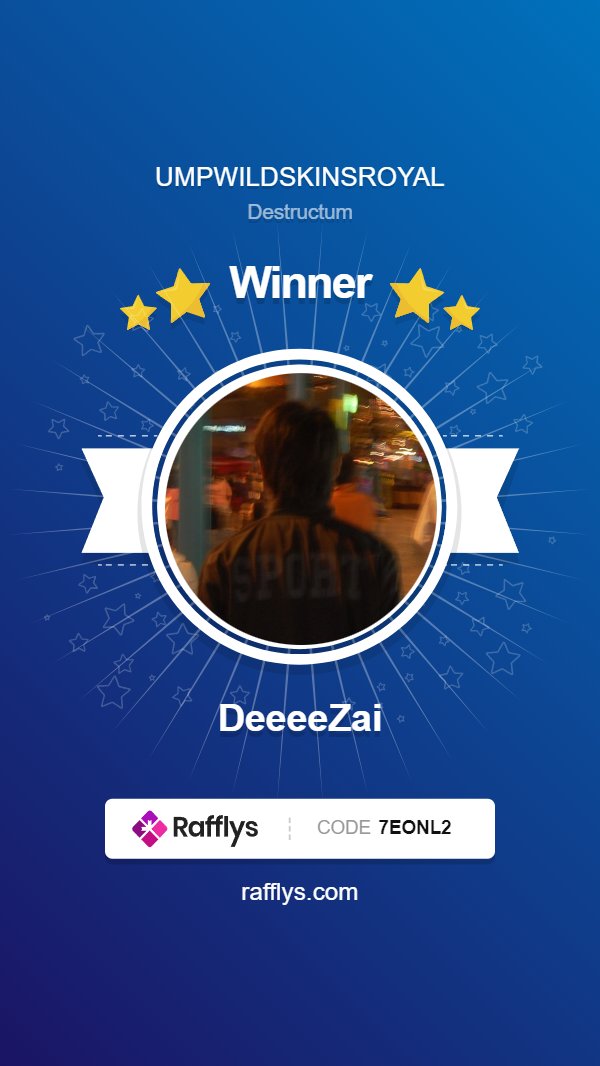 👑Winner of the ump wild child is: <a href="/DeeeeZai/">✪ Ðeeee</a>   👑

🚨You will receive 10 empire coins as announced 

You have 24 hours to Dm me with:
1⃣Your tweet link where you tagged friend(s) and posted your proof
2⃣Your steam tradelink (NOT ID64)
Roll seed: app-sorteos.com/w/7EONL2