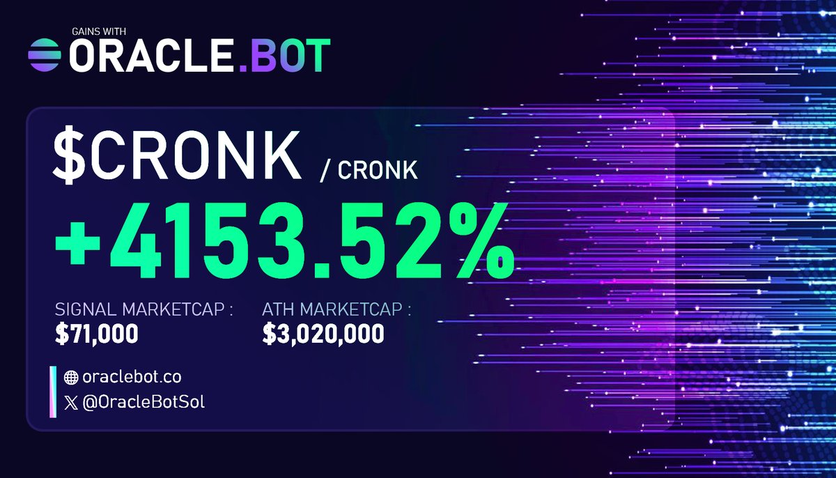 Oracle.Bot (@oraclebotsol) on Twitter photo $CRONK @cronkonsol 
🎯Signal : 71k
📈ATH : 3.02M
💸Profit : x42.53
👉Hold 1000 $ORACLE to get access to the bot : dexscreener.com/solana/gqkhnbz… $CRONK @cronkonsol 
🎯Signal : 71k
📈ATH : 3.02M
💸Profit : x42.53
👉Hold 1000 $ORACLE to get access to the bot : dexscreener.com/solana/gqkhnbz…