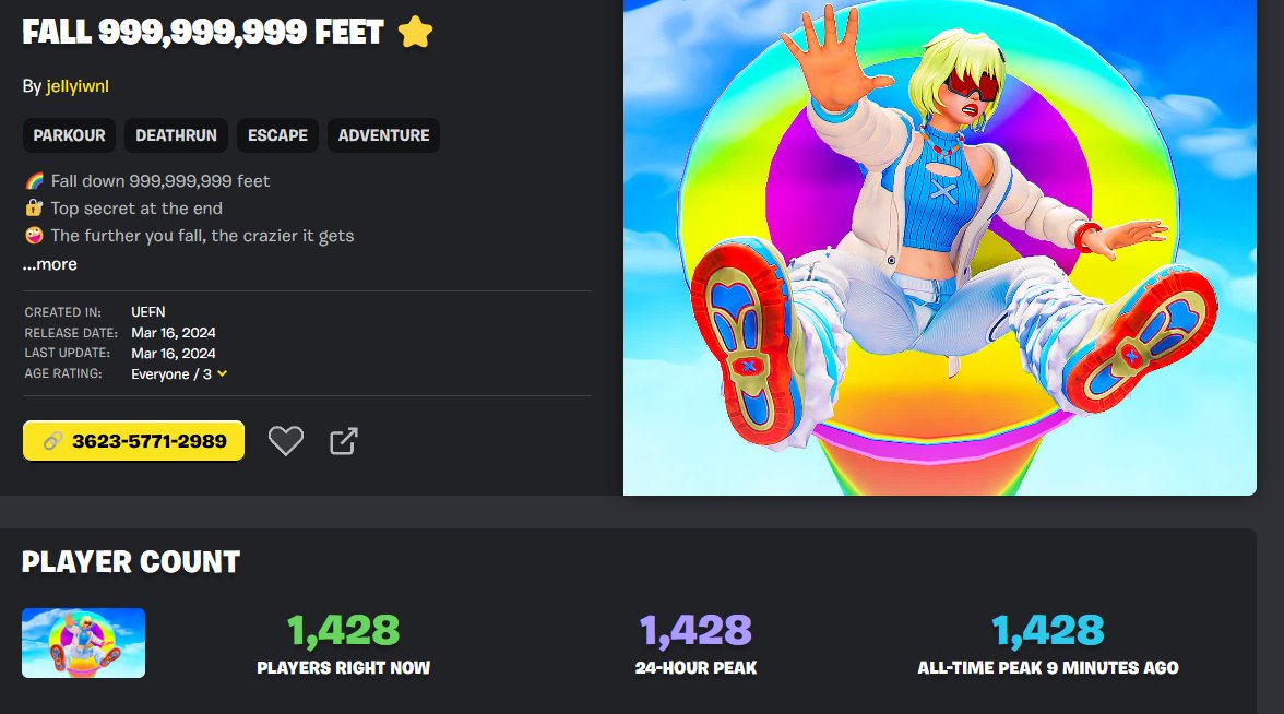 JellyIWNL's tweet photo. are you a fortnite map?

because I just fell 999,999,999 feet for you https://t.co/fAQ707SsiC