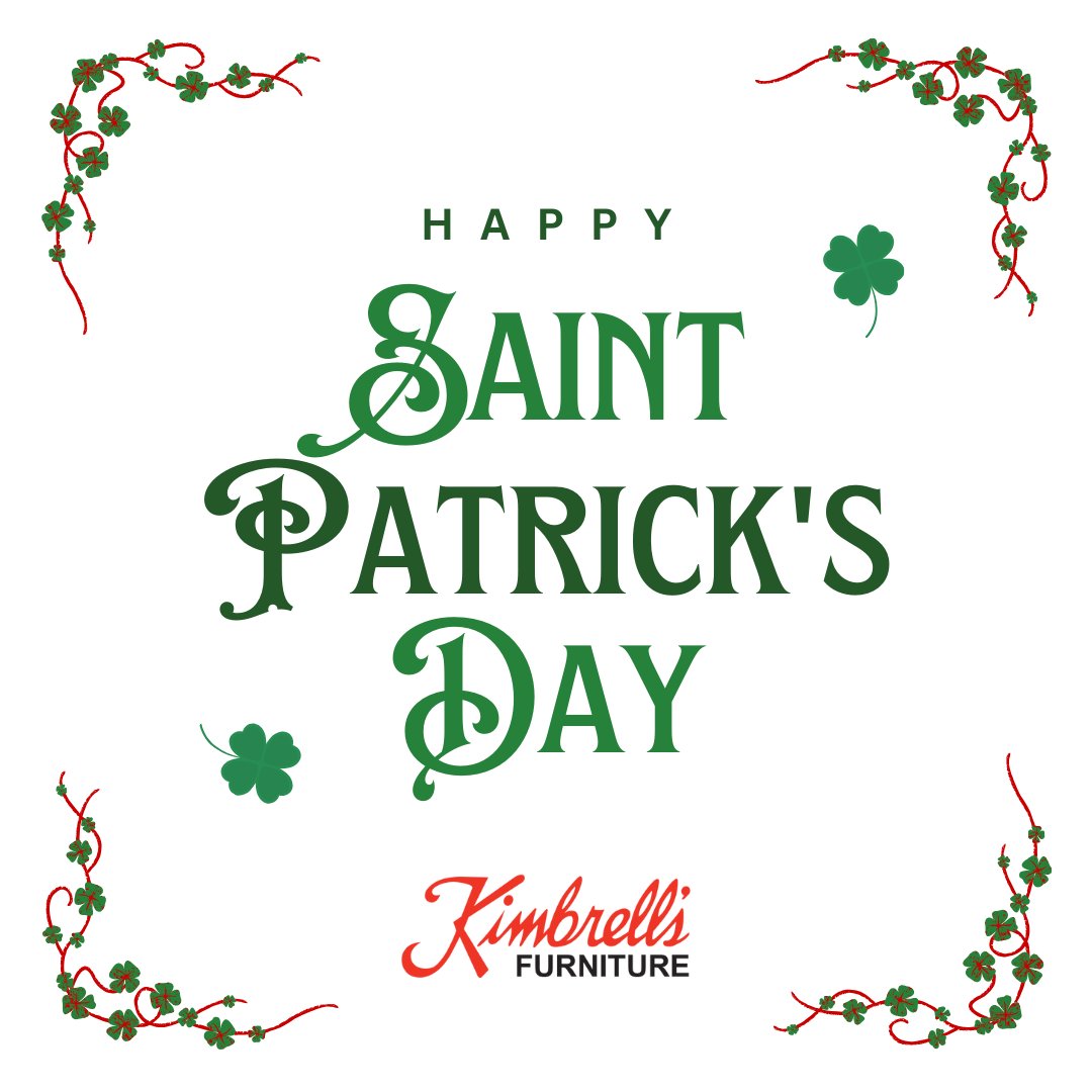 This St. Patrick's Day, make your home the pot of gold at the end of the rainbow with Kimbrell's Furniture! 🌈 We've got everything you need to create your lucky charm. Wishing you a day filled with laughter, love, and the magic of home sweet home! 💚