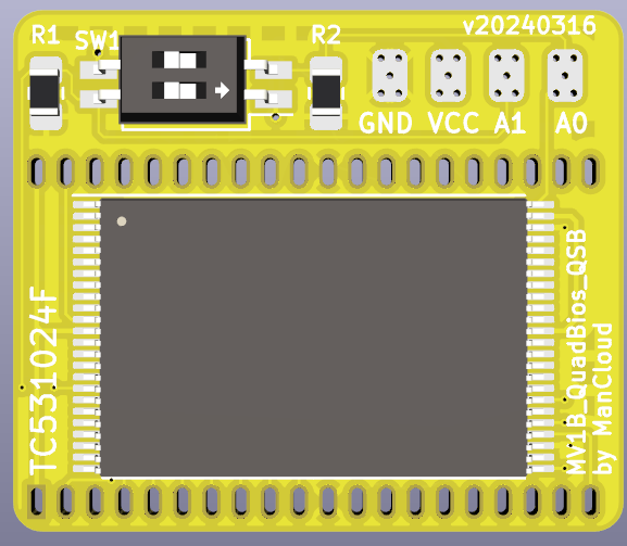 ManCloud89's tweet photo. Have a look at my new QuadBios Babys: 
2 Drop-in Flex PCBs for MV-1B/C
1 Drop in SMD-2-THT Adapter for:
- MV-1
- MV-1A(CH)
- MV-1F(S/T)
- MV-1FZ
- MV-(2F/4F/6F)
- NeoBiosMasta

All based on the AM29F400-TSOP48.

I ordered some prototypes and will report again once tested ^^
#MVS https://t.co/Aa50QTpmN6