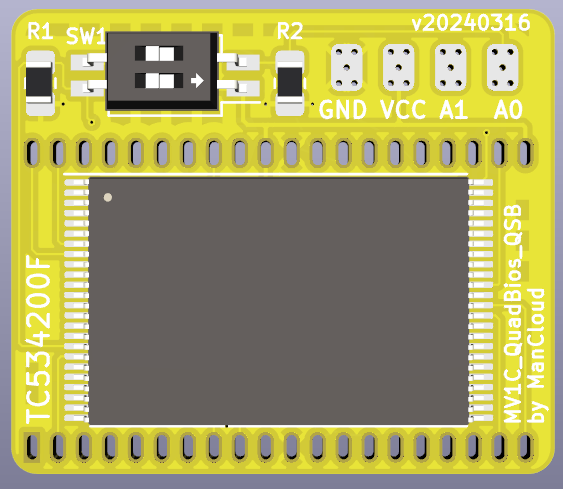 ManCloud89's tweet photo. Have a look at my new QuadBios Babys: 
2 Drop-in Flex PCBs for MV-1B/C
1 Drop in SMD-2-THT Adapter for:
- MV-1
- MV-1A(CH)
- MV-1F(S/T)
- MV-1FZ
- MV-(2F/4F/6F)
- NeoBiosMasta

All based on the AM29F400-TSOP48.

I ordered some prototypes and will report again once tested ^^
#MVS https://t.co/Aa50QTpmN6