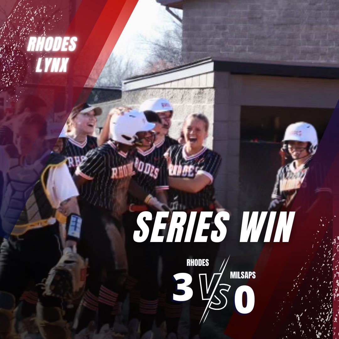 Finished out the weekend strong! Snagged the series against Milsaps with a gem thrown by Dudley and some amazing defense behind her! Keep it rollin’ Lynx! 
#rhodessoftball #rolllynx #burntheships #bethecatalyst #builtdiiiferent