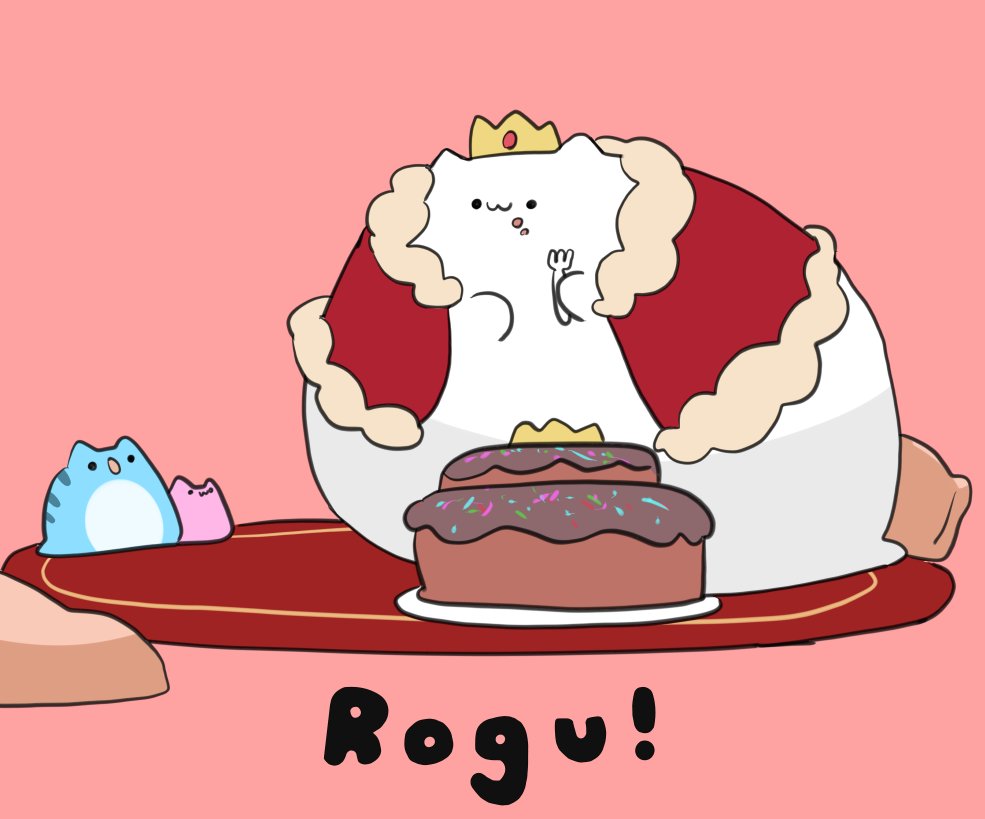 RoguBlob's tweet photo. The (self-proclaimed) King of Rogus eats cake all day! Wow! #rogublob https://t.co/HGYQ1rj0Jb
