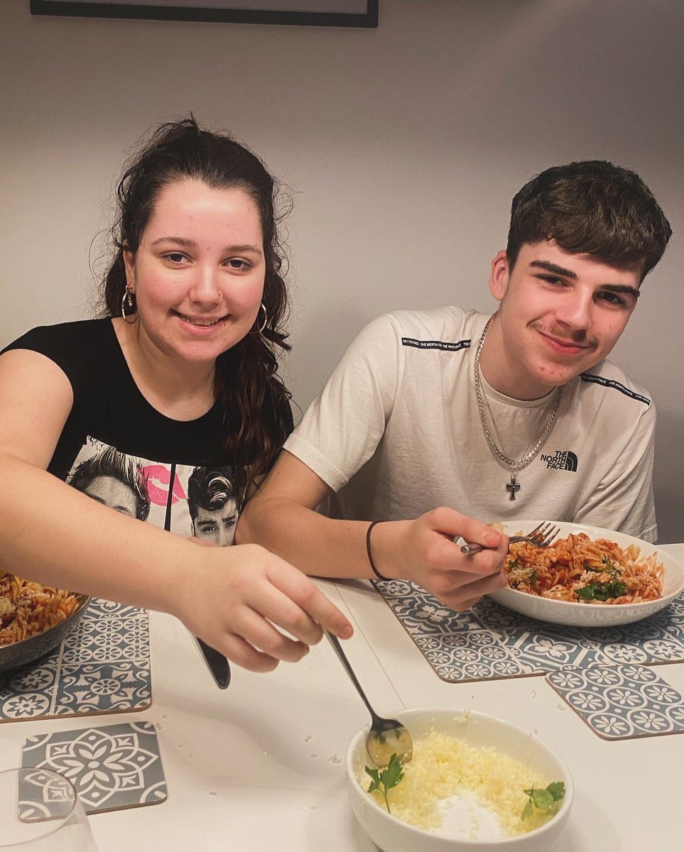 Super proud of my two!Today is my Mothers Day as I’m usually on the floor from work on actual Mother’s Day!Today,they went shopping &amp; cooked us a lovely chorizo pasta &amp; let me chill &amp; even kept me topped up with wine!So proud of them! Thank you for making me feel special 💗💙