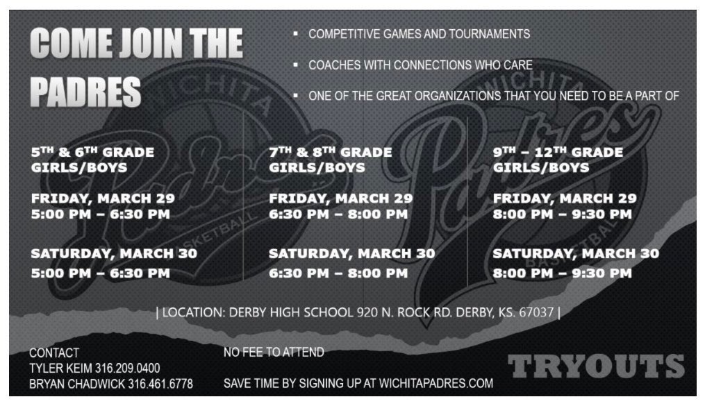 Tryouts are soon! Sign up if you haven’t already!