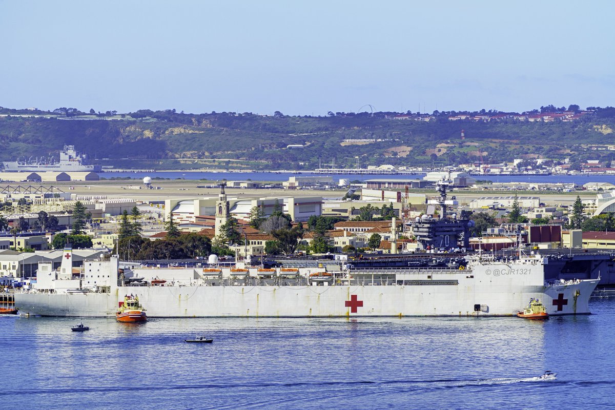 WarshipCam's tweet photo. USNS Mercy (T-AH-19) Mercy-class hospital ship leaving San Diego - March 17, 2024 #usnsmercy #tah19

SRC: TW-@cjr1321 https://t.co/0eAmKfRaZ8