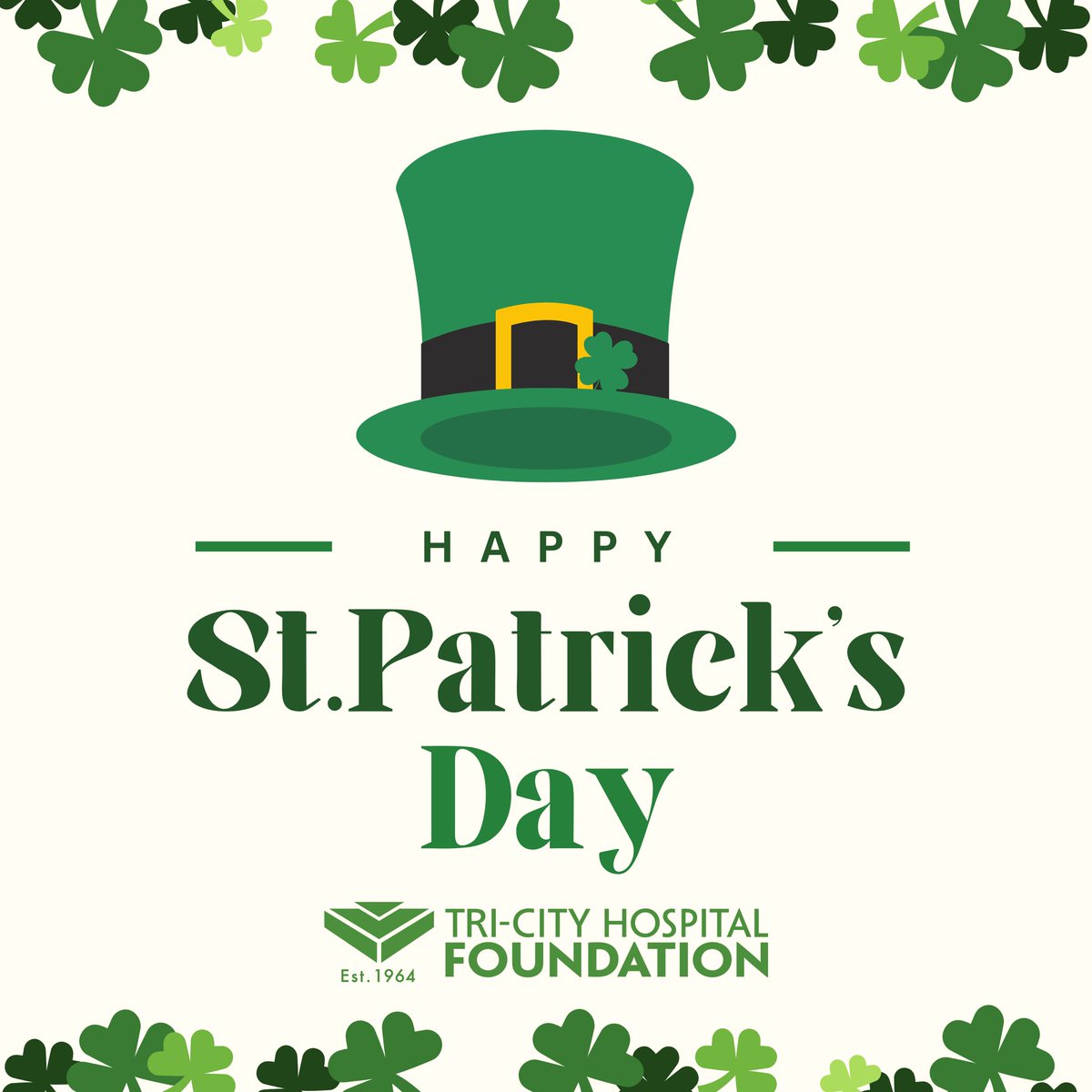 TriCityHospFdn's tweet photo. ☘️🌈 HAPPY ST. PATRICK’S DAY! 🌈☘️
We hope you have an incredible day with your family, friends and community! What a beautiful day! ☀️

#stpatricksday #holiday #family #friends #community #sunny #sunnydays #sandiego https://t.co/L4hYQakOzs