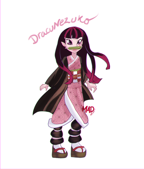 Themadzillart's tweet photo. An old drawing that I had forgotten to upload here is from around 2020.
#nezukokamado #nezuko #DemonSlayer #kimetsunoyaiba #draculaura #parody #demon 
#pink https://t.co/TWIXmRFY7R
