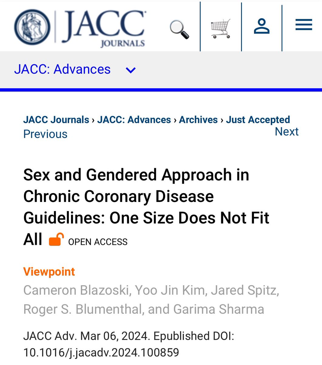 Cameron Blazoski, M.D. (@cameronblazoski) on Twitter photo Proud to author this piece in <a href="/JACCJournals/">JACC Journals</a>
Women’s CV disease remains under-recognized and under-treated, but the 2023 CCD guidelines offer important guidelines for treating female patients with ASCVD.
Extra thanks to <a href="/GarimaVSharmaMD/">Garima Sharma M.D</a> and <a href="/rblument1/">Roger Blumenthal</a>
bit.ly/23ccd Proud to author this piece in <a href="/JACCJournals/">JACC Journals</a>
Women’s CV disease remains under-recognized and under-treated, but the 2023 CCD guidelines offer important guidelines for treating female patients with ASCVD.
Extra thanks to <a href="/GarimaVSharmaMD/">Garima Sharma M.D</a> and <a href="/rblument1/">Roger Blumenthal</a>
bit.ly/23ccd