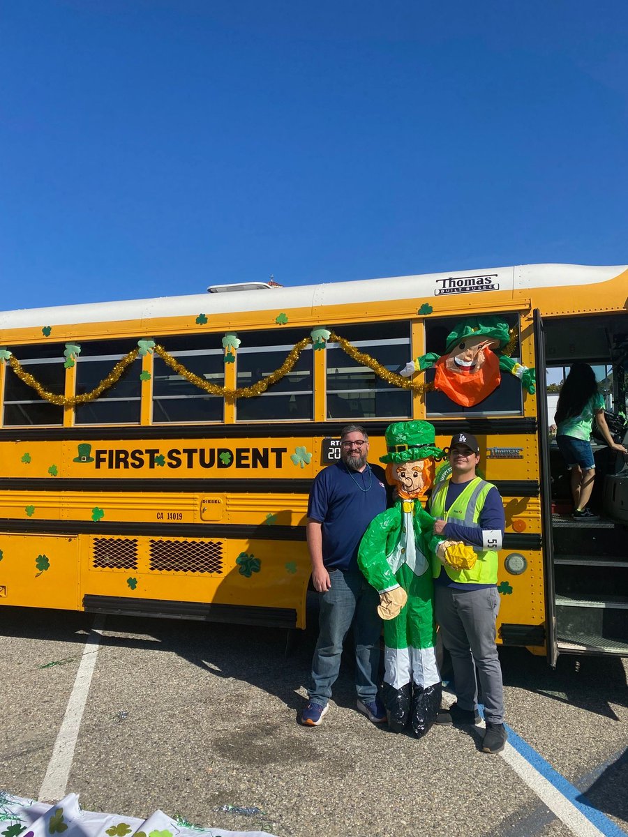 Happy St. Patrick's Day! We had a fabulous day at the Ventura St. Patrick's Day Parade. Thank you to everyone who joined the fun! And a huge thank you to Chris and Joe from First Student Inc. for donating and letting us decorate your bus☘️ 🚌