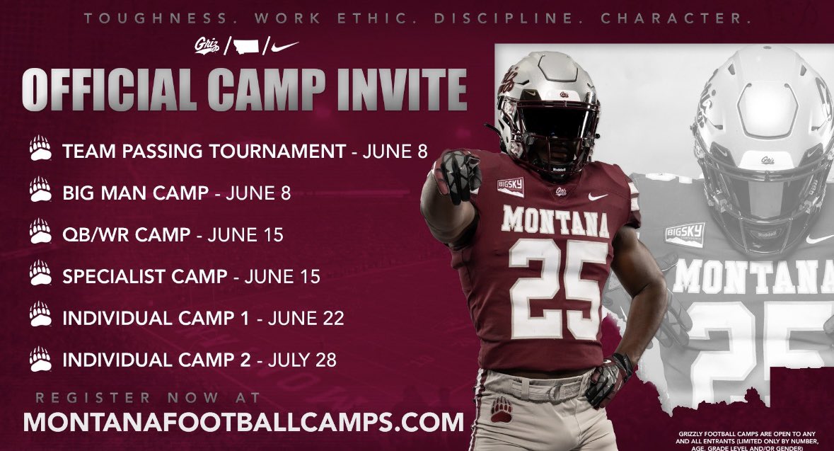 Thank you @GrizCoachGreen for the camp invite. I can’t wait to compete!