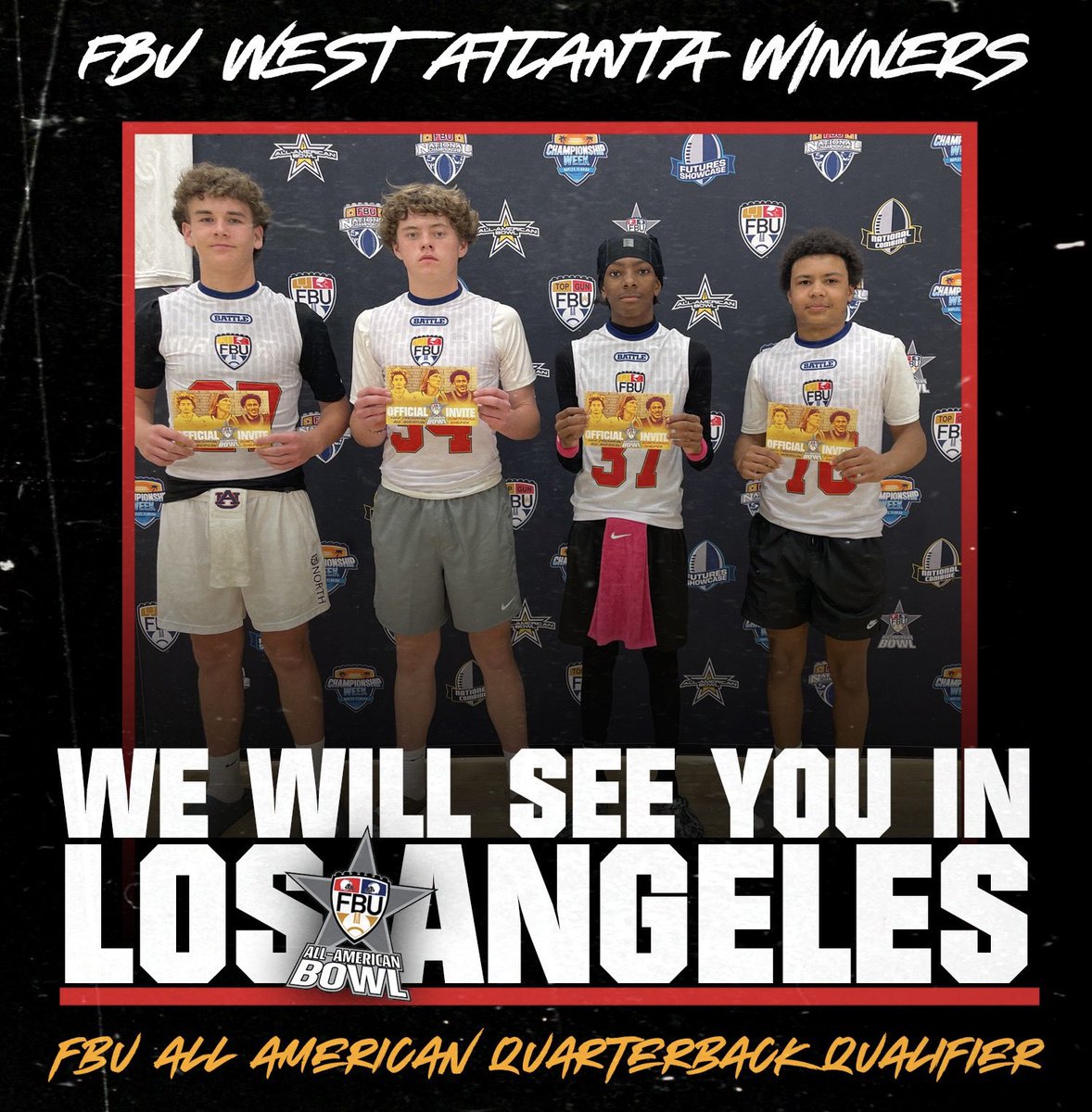 QUALIFIED ✅ Congratulations to these athletes from FBU West Atlanta on punching their ticket to LA for the 2024 All American Bowl Freshman QB Qualifier 🔥 @deylin_cannon @Oliver_RCrowell #FBU #FBUAllAmerican