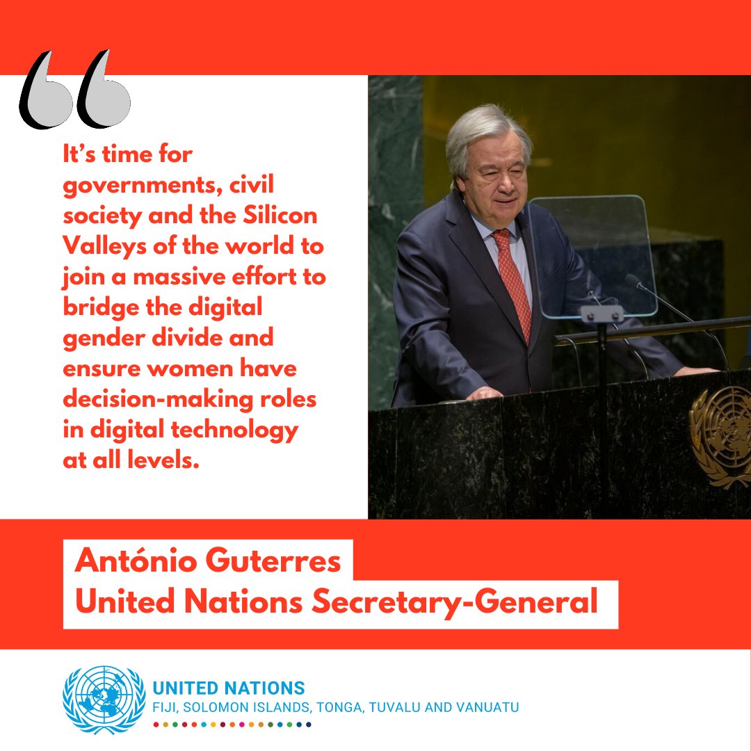 🌐 UN Secretary-General @antonioguterres opened #CSW68, highlighting the widening digital gender gap. Male-dominated algorithms risk deepening inequalities. It's time for global action to empower women in tech & ensure their voices shape digital futures. #GenderEquality…