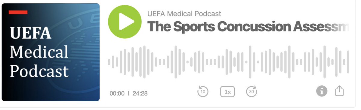 A new @UEFA Medical Podcast with @jonpatricios 🧠 The Sports Concussion Assessment Tool (SCAT6) in Football ⚽️ In iTunes and Spotify and 👉 shorturl.at/loxJ3