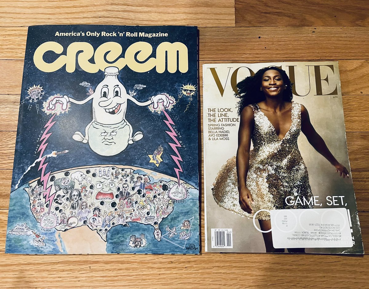 Now THAT is a magazine. Excited to dive into the revived @creemmag (Vogue for scale)