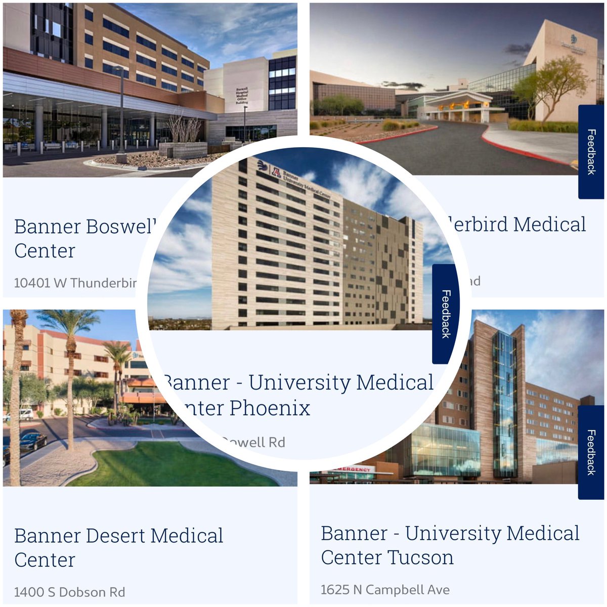 Five of the ten largest hospitals in Arizona are part of the #BannerHealth network, including our 2 @uarizona affiliated academic medical centers.