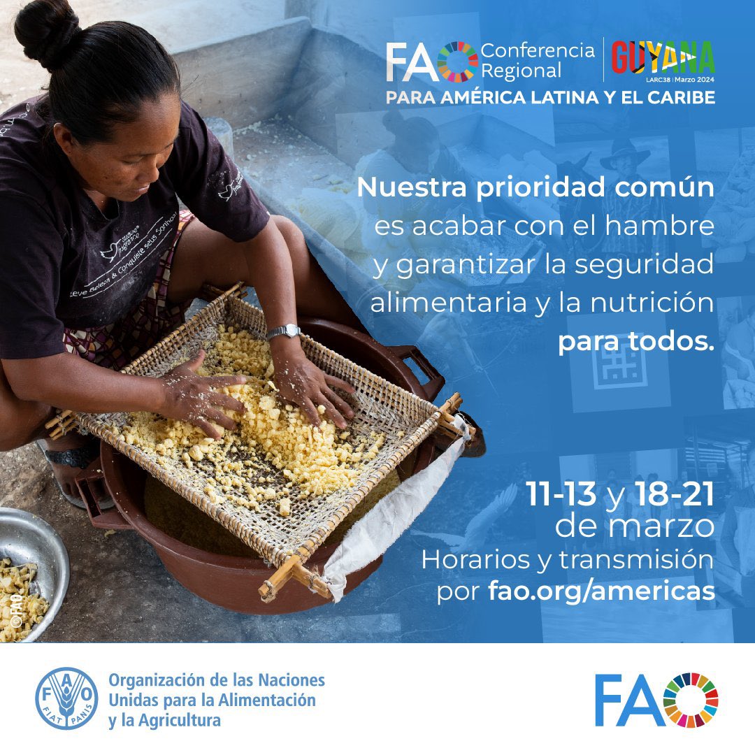 Esta semana estaré en Guyana 🇬🇾 del 18 al 21 de Marzo.

Como Presidente de la Alianza Latinoamericana de las Industrias de Alimentos y Bebidas de America Latina y el Caribe #ALAIAB, tengo el honor de participar como vocero en la 38 #ConferenciaFAOAméricas #LARC38

Ya les contaré!