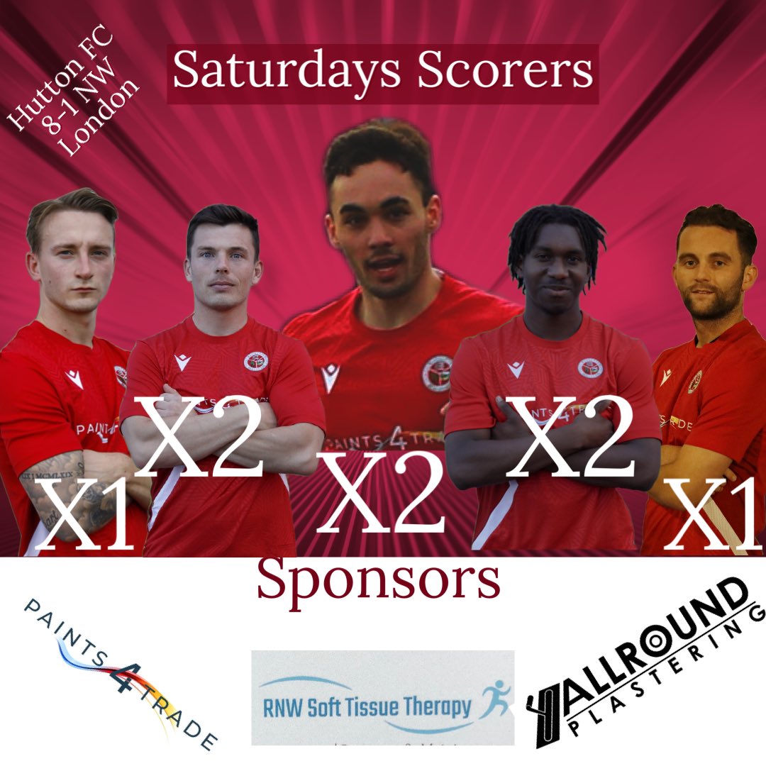 Here are Saturdays Scorers from our league win 🔴⚪️ #upthetons @TrevRobPhoto 📸