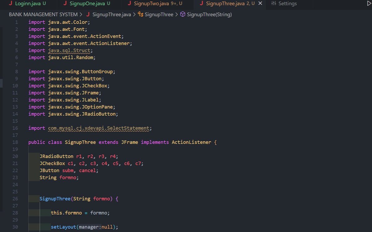 ntshh_kamati's tweet image. 04/PROJECT_1.0📈
PAGE- 4 (Additional Details -3)
Here along with JButtons I learnt about CheckBox functions.
create two queries.
1. query1 for page 3(signup3).
2. query2 for login page.
#Java #javaproject #atmsimulator #coding #CodingJourney #LearnInPublic