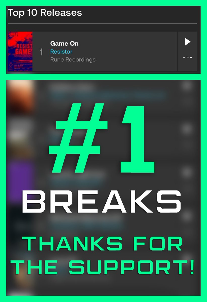 Absolutely incredible! Our latest release has reached the top of the Breaks chart on Beatport!

Thank You all so much for such gigantic support, and to the entire team for their phenomenal work on the release!

beatport.com/release/game-o…
