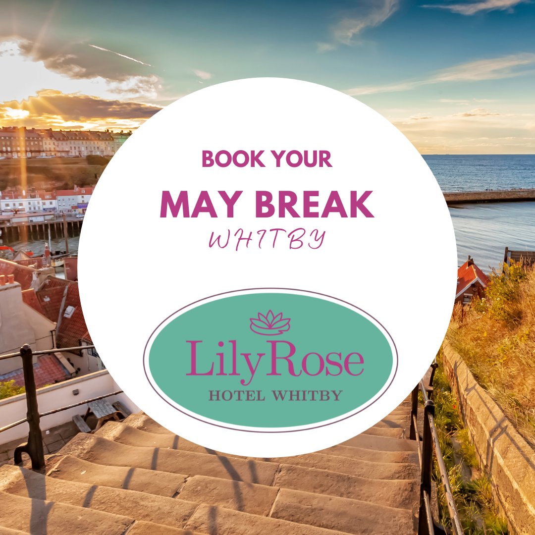 Look ahead to a May Break in #Whitby. Treat yourself to a relaxing few days/nights with us &amp; allow the magic of Whitby to take over. Rooms from only £85 per night, double occupancy. More info lilyrosehotel.co.uk
Tel 01947 605053 or 01947 487777 #WhitbyGetaway  #CoastalRetreat