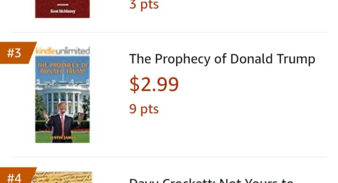 3 pic. #1 New Release and #3 on Best Sellers. Thank you. Get a copy here: https://t.co/WmvJcIhGqh #Trump2024 #prophecy https://t.co/DCj7E8WWnc