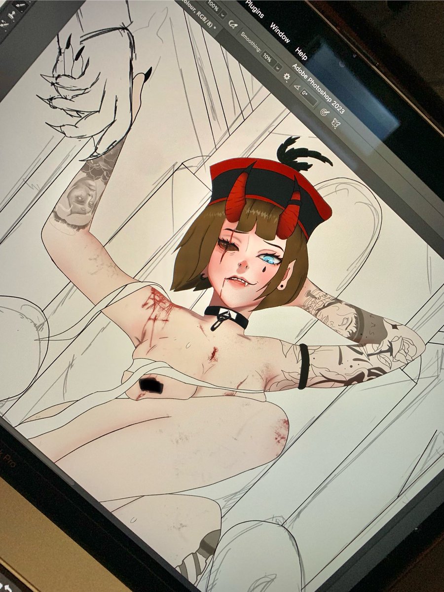 theavtist's tweet photo. I draw myself again for my next music cover and merch 👹 getting better so far
#LittleOni #Avtist #wip #OC https://t.co/4UPeFeuDWg