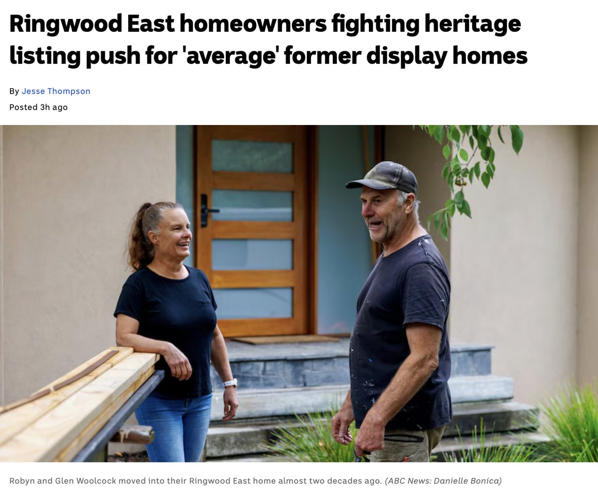 yimbymelbourne's tweet image. Tonight, @CityofMaroondah will be voting on Heritage Overlay C148—one that has already devastated the lives of families across the Council area.

Today, @abcnews has covered the story of two affected families.
