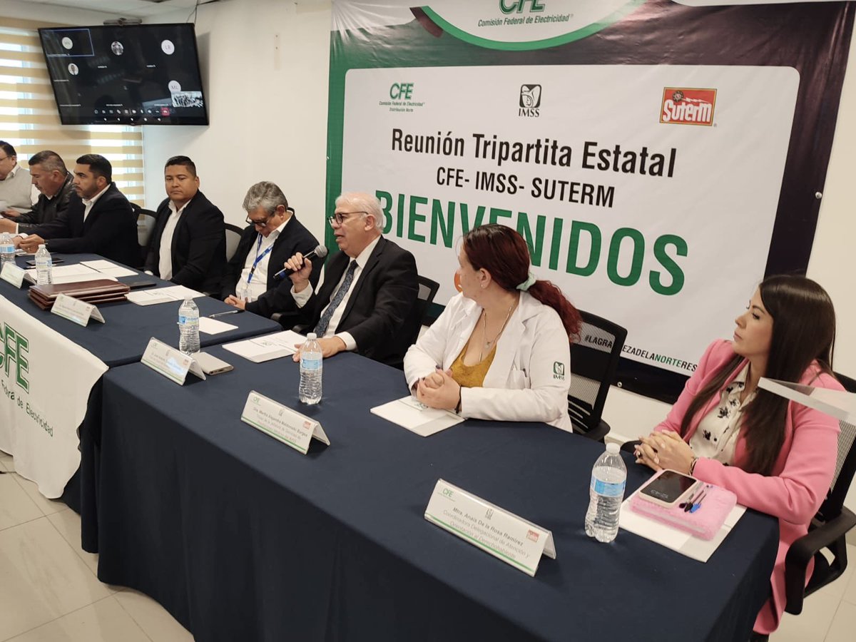 IMSSChihuahua's tweet image. Reunión tripartita en Delicias para firmar acuerdo de colaboración entre #IMSS, #CFE Y #SUTERM.