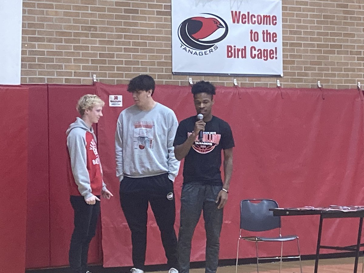 At the Welcome Home for <a href="/VermillionHoops/">Tanager Boys BBall</a>!  We heard from Coach Drake and Seniors <a href="/ZoanRobinson/">Zoan Robinson</a> <a href="/conner_roerig/">Conner Roerig</a> and @coletweten