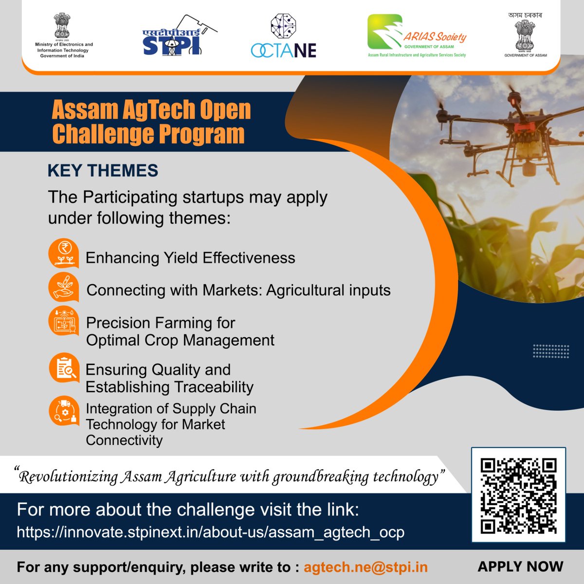 Final call #AgriTech #Startups! 📢 Today is the last day for participating in the ongoing #AssamAgTech Open Challenge Program. #AgriInnovation #AssamAgriculture @stpiindia @apartassam @agriassam 🖱️Apply Now: innovate.stpinext.in/about-us/assam…