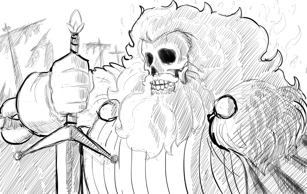 By Pencilman Felt like doodling a Skeleton Viking Lord^^ Hope you like it! #Undead #Viking