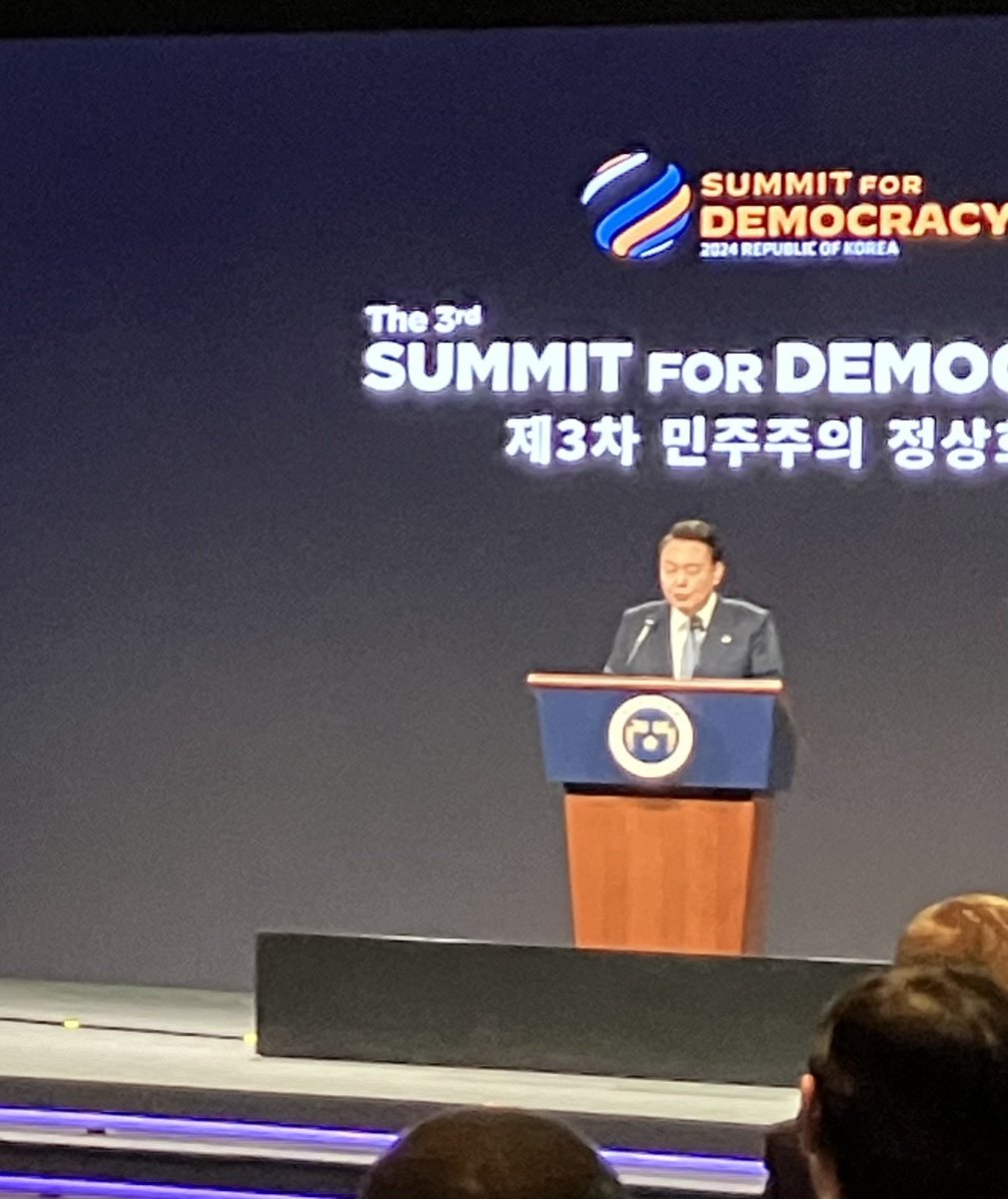 Importance of youths engagement in democracy one key message from Republic of Korea Pres. Yoon in opening remarks at Summit for Democracy in Seoul #S4D3