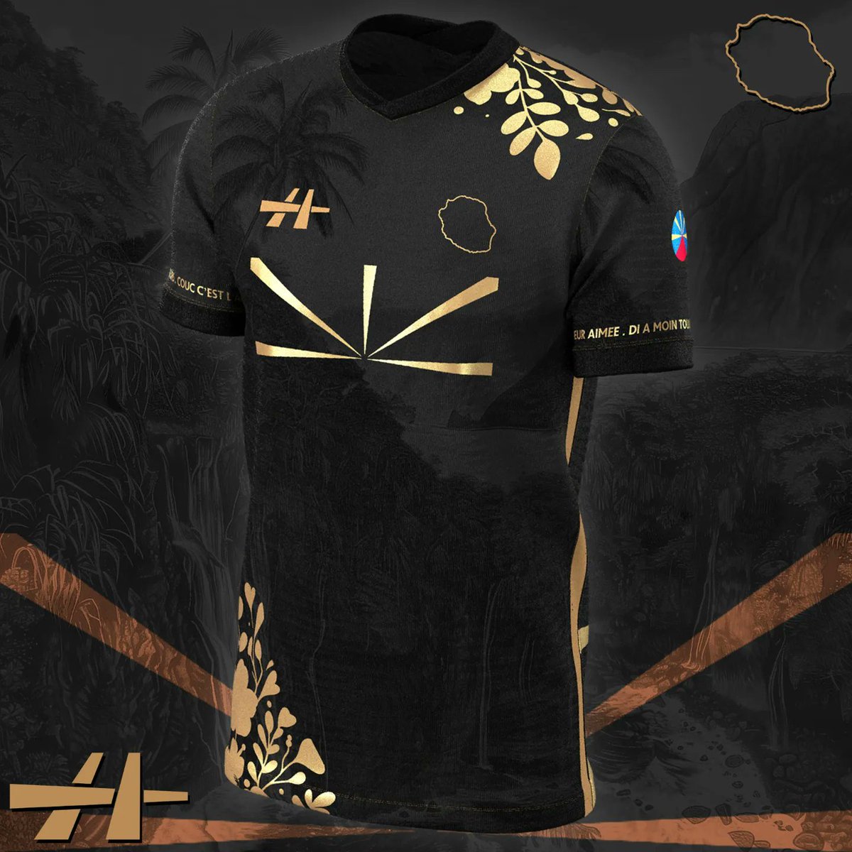lhumaineFC's tweet photo. 🇷🇪 Maillot Concept de La Réunion 

❇️🌺 Je me suis inspiré de la végétation de l'île. Flocage du meilleur joueur de l'histoire https://t.co/PGc1GKbIQN