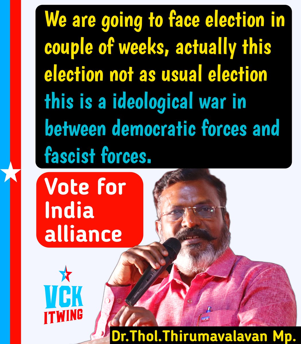 TheMarxkapital's tweet photo. This election is an ideological War.

-Dr. @thirumaofficial .MP. https://t.co/nehDX0d7kL