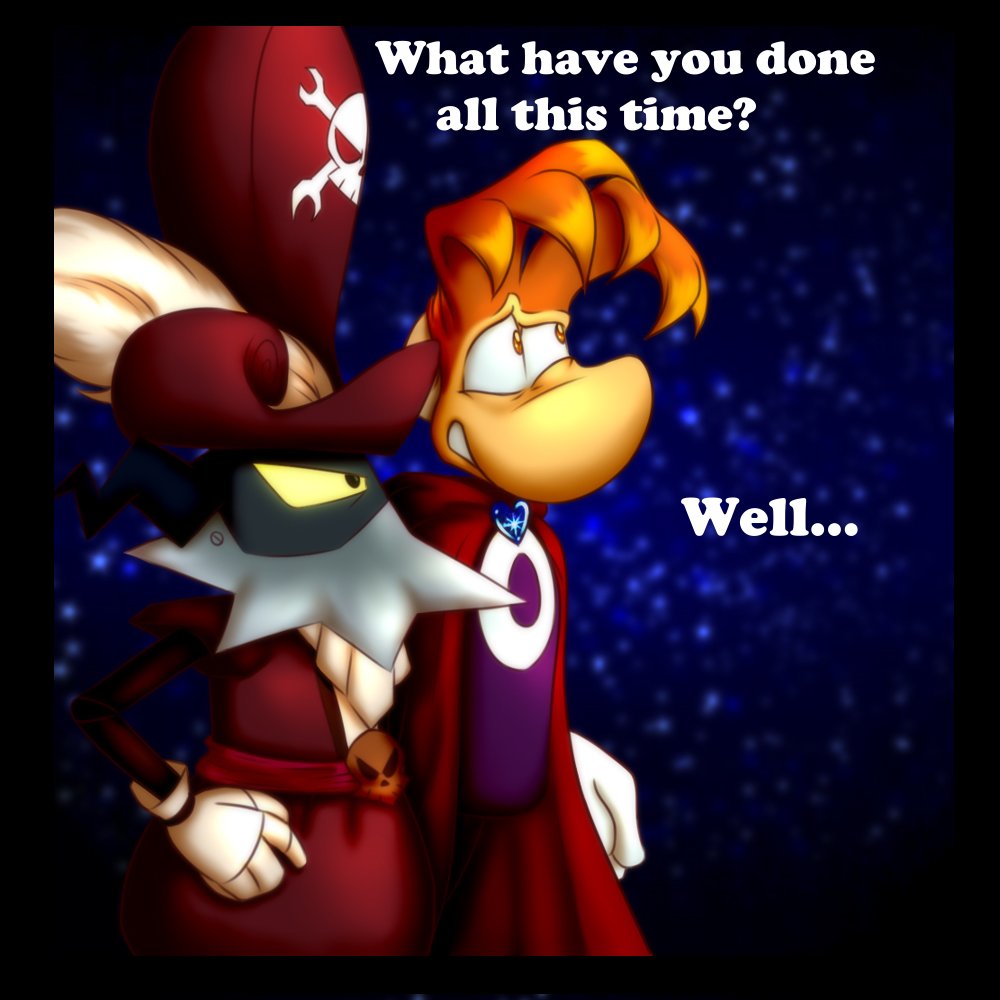 raywindly's tweet photo. Razorbeard one of the most epic villains meeting some rabbids floating in space.
In Dark Future I wanted Razorbeard to have a change in appearance to a more elegant and imposing one, without changing him main base.
#rayman #wind #darkfuture #razorbeard #rabbids #villains https://t.co/QNssSV5qLJ