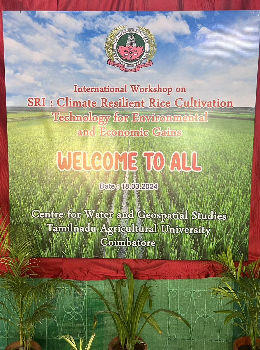 toa_md's tweet photo. About to start workshop on assessing mitigation and adaptation tradeoffs and co-benefits on rice farming systems at Tamil Nadu Agricultural University. Coimbatore, India.

@AgMIPnews 
@irri https://t.co/A0Yq0MnDhN